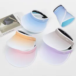 Cappellini da baseball all'ingrosso Visiere di protezione UV da equitazione all'aperto Cappelli da sole estivi Colore sfumato arcobaleno Cappello da protezione solare superiore vuoto femminile