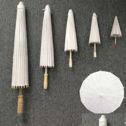 Paraplyer vitbok parasol orientaliskt paraply för bröllop 20 30 40 60 cm kinesiska mini hantverk hantverk p o props fest brud dekoratio dhoxr