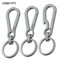 1pcs titanium keychain keychain tiranium buckle key ring accessories titanium buckles edc أداة خارجية
