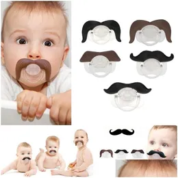 Pacifiers# Baby Funny Sile Pacifier Mustache Food Grade Pacifiers Infant Toddler Sucking Nipples Soother Gentleman Feeding Products Dhglk