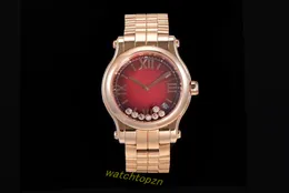 YF New Classic Watch（China Red）Mother-of-Pearlのリテラル直径36mm Sapphire Watch Mirror Strap防水深さ100メートル