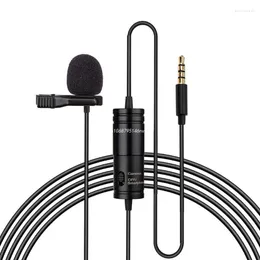 Микрофоны 1Set Clip-On Lavalier Microphone Mini 3,5 мм конденсатор-конденсатор для лабораторного микрофона для телефона Android DSLR Dropship