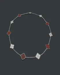 펜던트 목걸이 디자이너 쥬얼리 럭셔리 Cjewelers VC Letter Ten Four Leaf Flower Full Diamond Necklace in Long Original Pack1411760