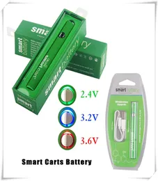 Kits de partida de bateria orgânica de carrinho inteligente 380mAh kit de pacote de bolhas pré -aquecendo 510 Thread Vape Pen Variável Tensão para Smartcart C2281809