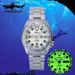 Orologi da polso HEIMDALLR Sharkey Skx007 Orologio da uomo C3 Lunetta in ceramica luminosa completa Resistenza all'acqua 200M NH36 Orologi subacquei meccanici automatici