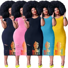 Womens Plus Size Dresses 3XL 4XL Summer Woman Short Sleeve Casual Designer Fashion Burnt Flower Dress