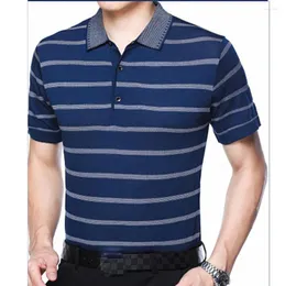 Men's T Shirts T-shirt Men 's Fashion Summer Striped Stitching Casual Slim Fit Lapel Short Sleeves Tshirt Homme Coton #y2