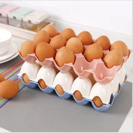 200Pcs/Lot Kitchen Refrigerator Egg Storage Box 15 Grid Practical Eggs Holder Plastic Tray Stackable Eggs Shelf Case Organizer