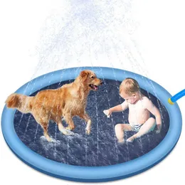 Kattbäddar möbler husdjur samling sommar hund katt säng husdjur sprinklare pad pool uppblåsbar vatten spray pad matt tub cool hund badkar för hundar 230525