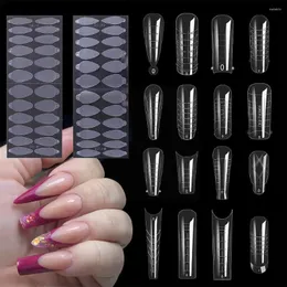 FALSE NAILS NAIL FORM MOLD Fransk dubbel klistermärke Patch Extension Gel Mögel för former Tips Diy Art Manicure Too Y5M6