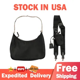 Stock in USA Designers Shoulder Bags Deluxe Three Piece Suit Purse Zipper Coin Bag Handbag Hight-end Underarm Nylon Waterproof Slot Pocket Purse With Box Dhgate