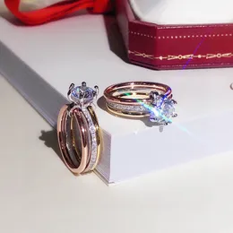 Luxurys Designer Ring Tri-Color Three Ringユニークなデザインヨーロッパとアメリカの女性のファッション非常にクールな