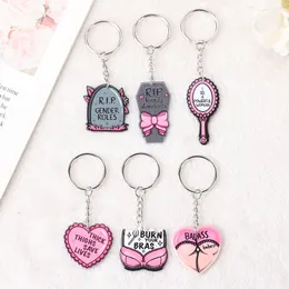 1PC Kobiety Keakin Punk Acryl Car Mirror Keyring torebka Bra Heart Girl Bag Blade Biżuter