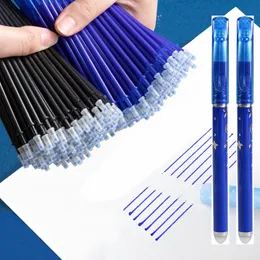 Gelpennor 100 påfyllningar 2 Erasable Gel Pens 1 Eraser Set Retro Style 0,5 mm tvättbart handtag Magic Gel Rods School Office Writing Stationery 230525