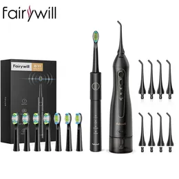 Other Oral Hygiene Fairywill Portable Dental Water Flosser for Teeth Cleaning Powerful Battery Water Teeth Cleaner Pick Cordless USB Oral Irrigator 230524