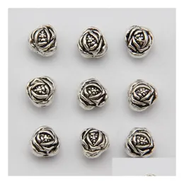 Spacers Epacket Dhs 9Xmmx7Mm Nonfading Rusty Diy Spacer Doublesided Rose Loose Beads Beaded Accessories Wild Gsdwz051 Tibetan Sier D Dhymg