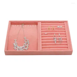 Smycken påsar rosa förvaringsfack ringar halsband örhängen armband smycken arrangör displayhållare fall visar behållare