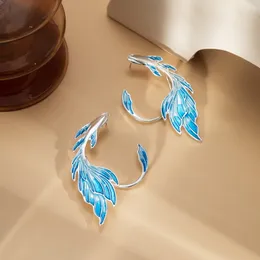 New Cute Goldfish Gradient Ear Clip Orecchini Sea Blue Fish Tail Sweet Girls Temperament Elf Orecchini Gioielli Fidanzate Regalo