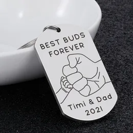 Regali personalizzati per la festa del papà Portachiavi Nome personalizzato per figlio Papà Regalo originale per chiave auto Best Buds Forever Portachiavi Decor