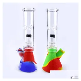 Rökande rör Filtrering Bägare Bongs Portable Sile Water Pipe Oil Dab Rig With Glass Filter Bowl for Smoke Unbreakble Wholesale Dr Dhchs