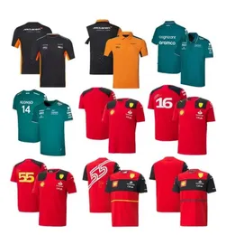 2023 2024 Formula 1 F1 Yarış Setleri Carlos Sainz Charles Leclerc Fernando Alonso T-Shirt Sıradan Nefes Alabilir Polo Yaz Arabası Motorsport Takım Jersey Gömlekler