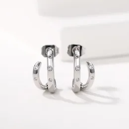 Brincos de garanhão Design simples com zirconia cúbica brilhante acessórios de orelha de moda moderna para mulheres versáteis jóias EH703