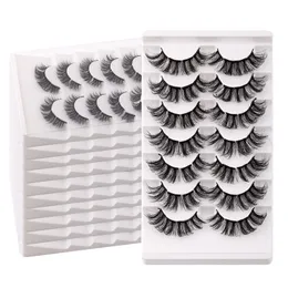 7Pairs Natural Segmented False Eyelashes DIY 3D Faux Mink Lashes Fluffy Lash Extensions Soft Reusable Cruelty Free