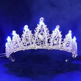 Other Fashion Accessories Wedding Luminous Crown for Bride LED Light Tiaras Party Hair Accessories Handmade Rhinestone Bridal Crowns and Tiaras Headpi J230525