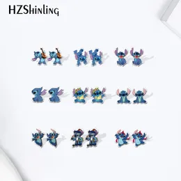 stitch cartoon Pattern Acrylic Stud Earrings Cartoon Resin Epoxy Jewelry for girls