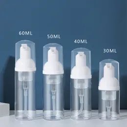 Garrafa de bomba de espuma plástica de 30 ml 60 ml 2 onças garrafas de sabão branco transparentes