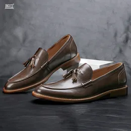 Amerikaanse Stijl Man Casual Schoenen Comfortabele Tryb Luxe Instappers Heren Lederen Schoenen A9