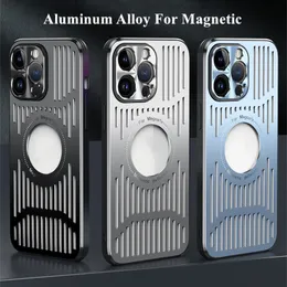 Metall-Wärmeableitung, atmungsaktive Hülle für iPhone 14 13 12 Pro Max Plus 14Pro 13Pro i14 Hülle Kameraschutz Wireless Charge Magnetische Abdeckung