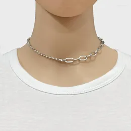 Pendanthalsband Hip Hop Men rostfritt stål kubansk länkkedja för manlig choker colar smycken solid ton parti gåvor 36 5 cm