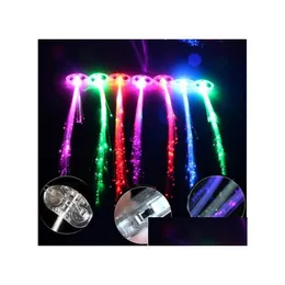 LED Toys Luminous Light Up Extensão do cabelo Flash Braid Party Girl By Fiberptic for Christmas Halloween Night Lights Deliv Deliv Dh3OJ