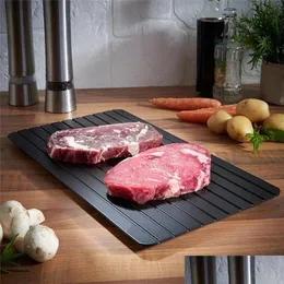 Meat Poultry Tools Sublimation 1Pcs Fast Defrost Tray Fasts Thaw Frozen Food Fruit Quick Defrosting Plate Board Defrosts Trays Tha Dh3Tz