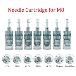 Tattoo Needles 1020Pcs Dr Pen M8 Needle Cartridges Bayonet 11 16 36 42 Nano MTS Micro Needling for pen Microneedling 230525