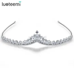 Другие модные аксессуары Luoteemi Shinnig Bridal Wedding Tiara Clear Cz Crystal Hair Decorary Женщины роскошная невеста кубическая циркония Queen Diadem Crown J230525