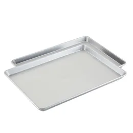 Anolon Pro-Bake Bakeware Halbblech-Backform-Set aus aluminisiertem Stahl, 2-teilig, Silber