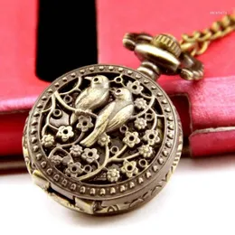 Pocket Watches Orologio Da Tasca Vintage Bronzo Steampunk Quarzo Collana Watch Regalo