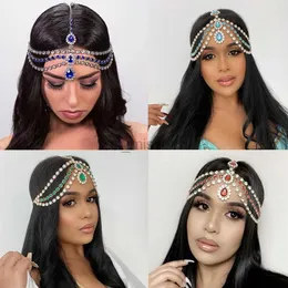 Autres accessoires de mode BOHO Strass Front Bandeau Accessoires pour cheveux pour femmes Pince à cheveux Ornement de cheveux Tiara Frontlet Indien Bohême Cheveux Jewe J230525