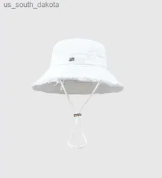 Geniş Memlu Şapkalar Kadın Lüks Marka Geniş Kötü Şapkalar Yaz Tasarımcısı Le Bob Enginal Kova Şapka Katı Metal Mektup Şapka L230523