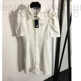 Abiti casual di base Designer donna Abito camicia di marca Design con lacci lettera risvolto maniche corte Estate Abiti da donna di alta qualità YJX8 3H59