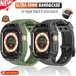 حزام CASE لـ Apple Watch Ultra 49mm TPU Sport Band Band Band Cover for Iwatch Series 49mm Silicone Pumper Swelet Mod