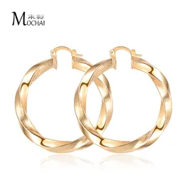 Vintage Ripple loop Hoop Earrings Charms Gold Color Rock Punk Round Twisted Thick Circle for women Jewelry wholesale ZK40