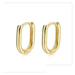 BUFF EAR FRANCÊS FRANCÊS DESHAPE GEOMETRIA Oval 18K Brincos de ouro de 18k GSFE062 Presente de moda FID FIL