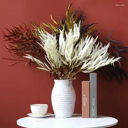 Dekorativa blommor Naturlig växt torkad för evigt hirsblad Bukett bevarad eukalyptus Garland julbröllopsarrangemang dekoration