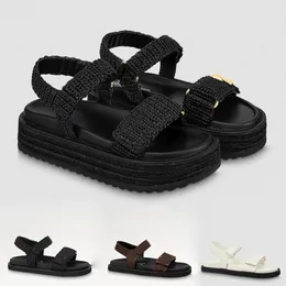 Designer tofflor Sandaler och Espadrilles Cordoba Flat Comfort Sandal Sunset Comfort Flat Sandal Ivory Black Summer Footwear