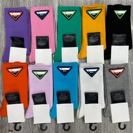 Multicolor Triangle Letter Socks Women Girl Letters Cotton Sock with Tag High Quality Fashion Hosiery235t