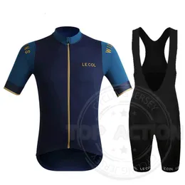 Rowerowe koszulki 2023 Le Col Clothing Men Set Rower Oddychający rower przeciwzakrzeralny Zużycie krótkiego rękawu Ropa CIC 230524