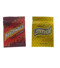 Bolsas de embalagem de plástico de plástico comestível Mylar Sacos Lemão Lemon Lemonhead Tamales Cinnamon Chewy One Up Smell Proof Pouch2598512